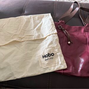 HOBO Wine Leather Hobo with Brown Straps